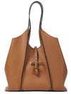 Logo T Timeless Leather Tote Bag Brown - TOD'S - BALAAN 1