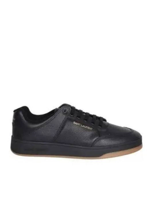 Logo Signature Leather Low Top Sneakers Black - SAINT LAURENT - BALAAN 2