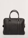 Intrecciato Leather Brief Case Black - BOTTEGA VENETA - BALAAN 1