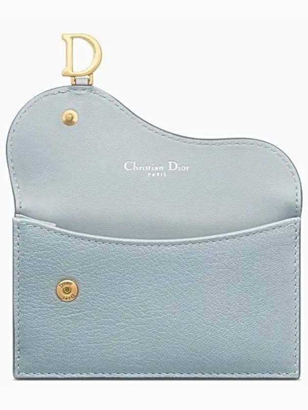 Saddle Cosmos Compact Zipper Goatskin Flap Card Wallet Cloud Blue - DIOR - BALAAN 6