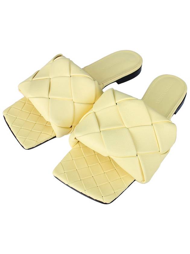 Women's Lido Leather Slippers Yellow - BOTTEGA VENETA - BALAAN 3