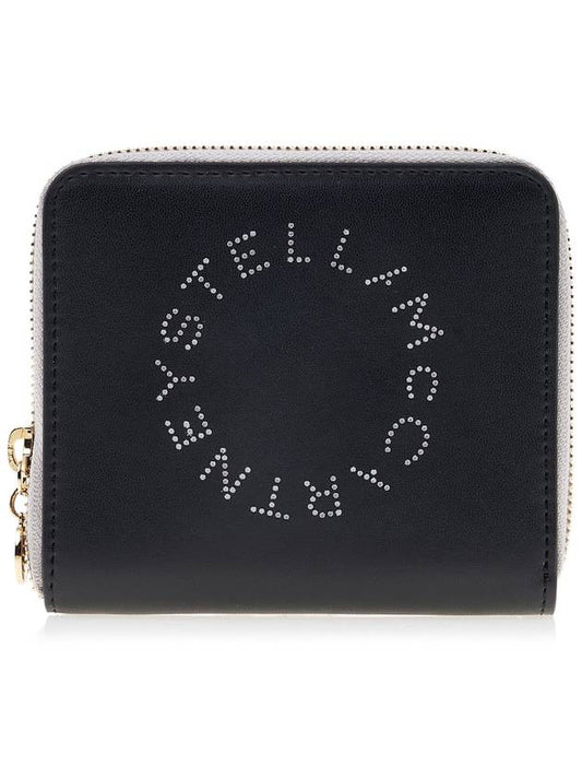 Stella Logo Zip Around Halfwallet Black - STELLA MCCARTNEY - BALAAN.