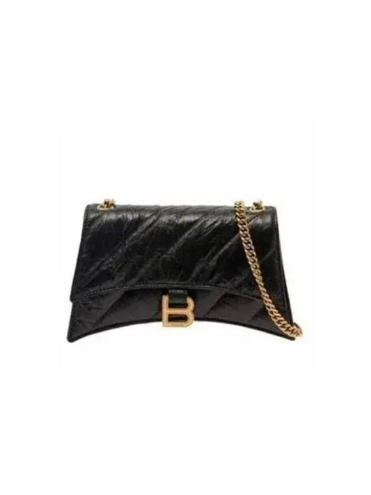 Crush XS Chain Quilted Shoulder Bag Black - BALENCIAGA - BALAAN 2