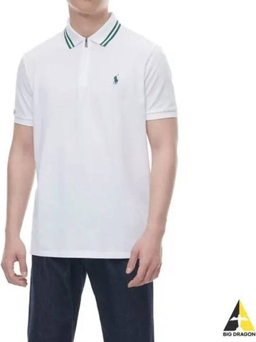 Wimbledon Custom Slim Fit Mesh Polo Shirt White - POLO RALPH LAUREN - BALAAN 1