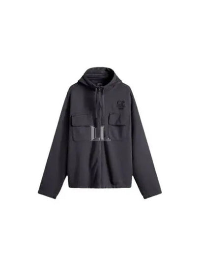 Brushed Emerized Diagonal Fleece Zip Up Hoodie Black - CP COMPANY - BALAAN 2