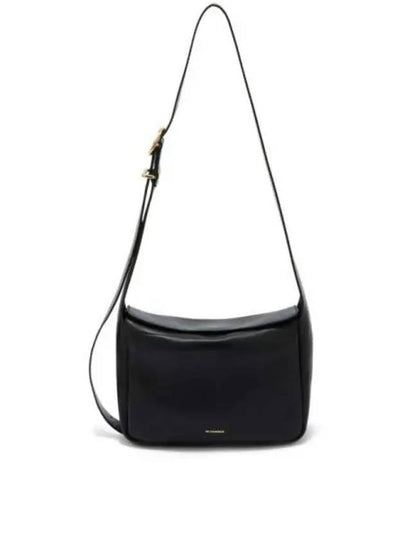 Leather Logo Print Shoulder Bag Black - JIL SANDER - BALAAN 2