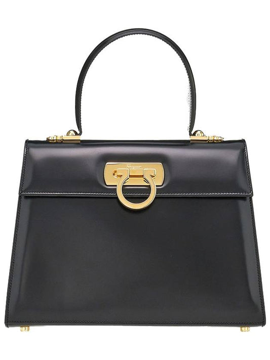 Iconic Large Tote Bag Black - SALVATORE FERRAGAMO - BALAAN 2