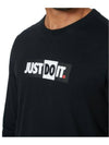 JDI Logo Round Neck Cotton Long Sleeve T-Shirt Black - NIKE - BALAAN 6