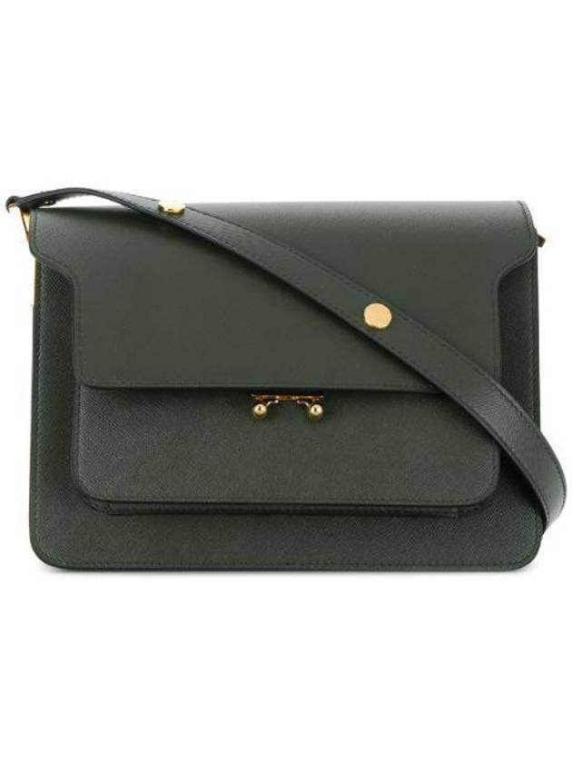 Saffiano Trunk Medium Shoulder Bag Green - MARNI - BALAAN 1