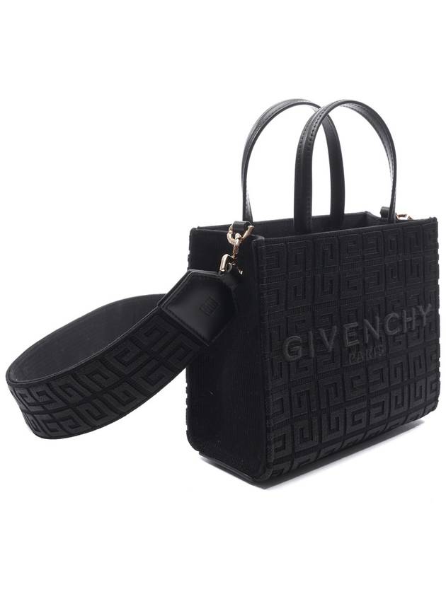 Mini G-Tote Shopping Bag In 4G Embroidery Black - GIVENCHY - BALAAN 4