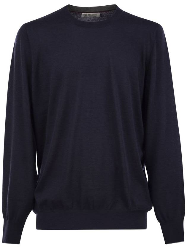 Wool Cashmere Knit Top Navy - BRUNELLO CUCINELLI - BALAAN 2