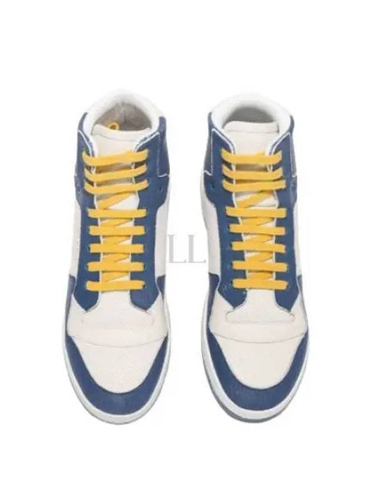 High Top Sneakers White Blue - SAINT LAURENT - BALAAN 2