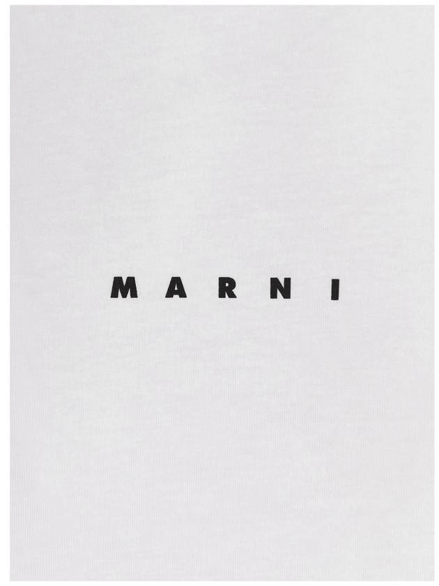 Logo Organic Cotton Short Sleeve T-Shirt White - MARNI - BALAAN 5