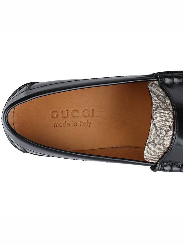 Tassel GG Supreme Canvas Leather Loafers Black - GUCCI - BALAAN 9