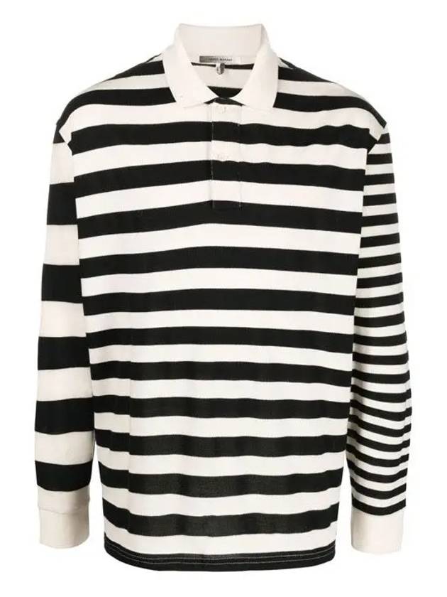 Ato Striped Long Sleeve Polo Shirt - ISABEL MARANT - BALAAN 2