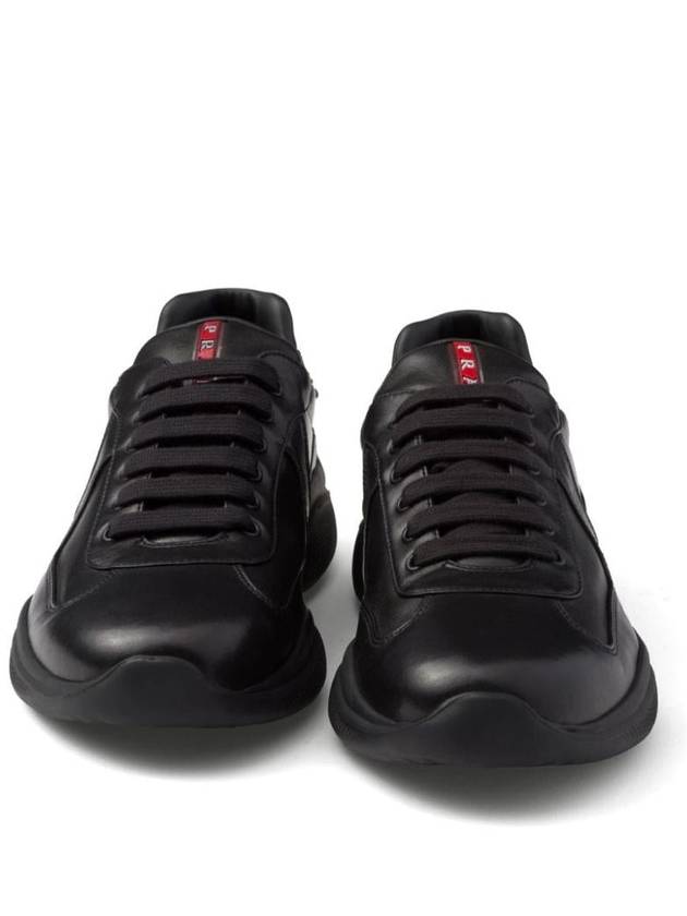 America's Cup Patent Leather Low Top Sneakers Black - PRADA - BALAAN 4