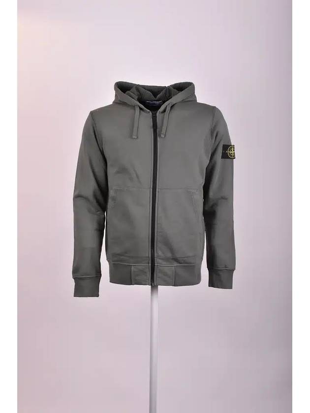 Logo Patch Cotton Fleece Hoodie Green - STONE ISLAND - BALAAN 2