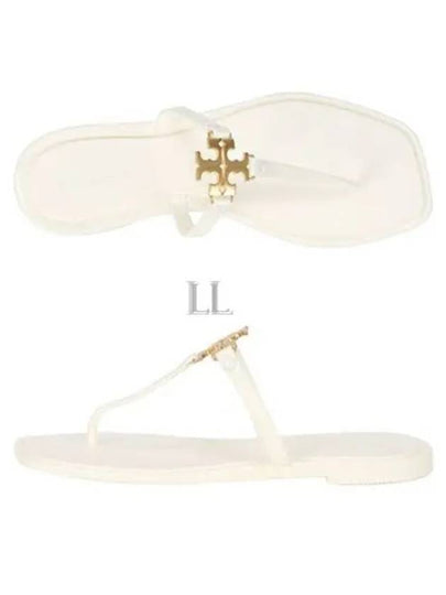 Roxanne Jelly Logo Flip Flops White - TORY BURCH - BALAAN 2