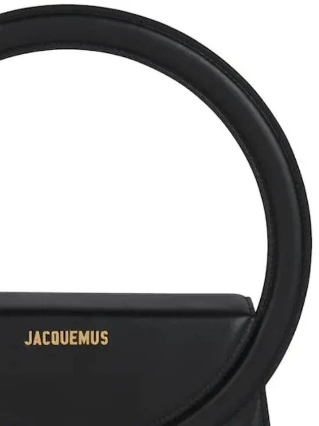 Jacquemus Metal Logo Lee SAC Round Leather Top Handle Shoulder Bag Black - JACQUEMUS - BALAAN 3