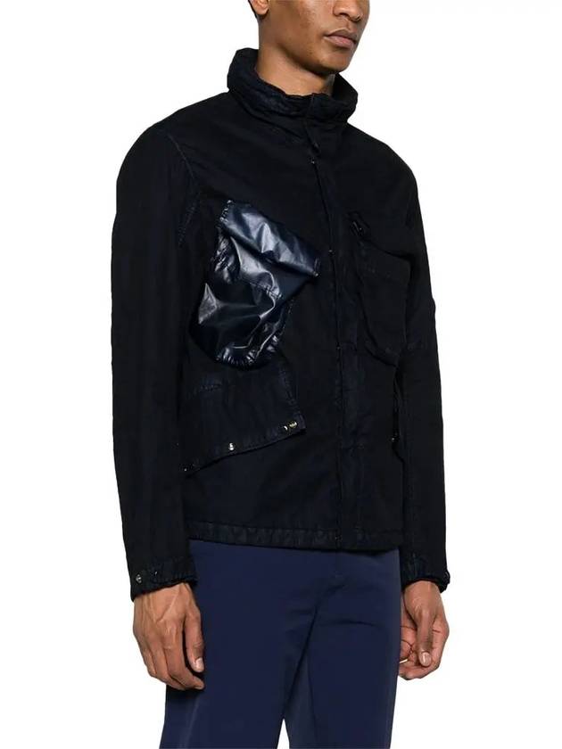 50 Fili Gum Mixed Hooded Jacket Navy - CP COMPANY - BALAAN 4