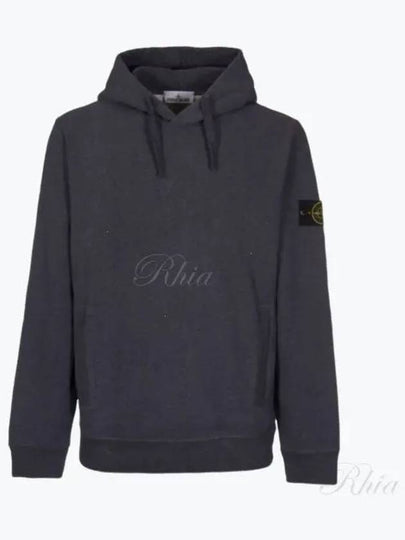 Wappen Patch Brushed Cotton Fleece Hoodie Dark Grey Melange - STONE ISLAND - BALAAN 2