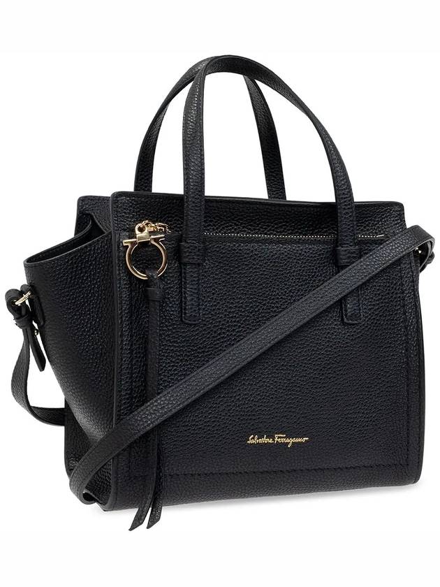 Amy Double Small Tote Bag Black - SALVATORE FERRAGAMO - BALAAN 5