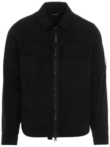 Men's Lens Wappen Nylon Zip-Up Jacket Black - CP COMPANY - BALAAN 1