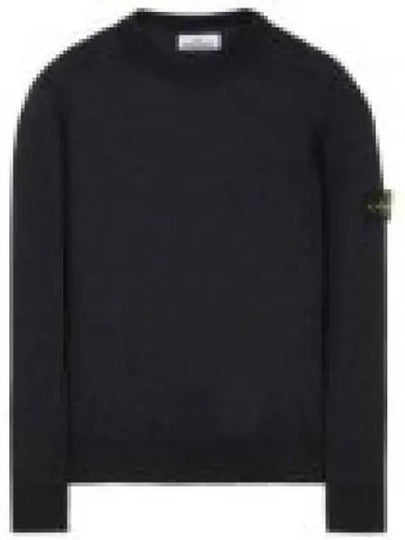 Logo Patch Round Neck Knit Top Charcoal - STONE ISLAND - BALAAN 2