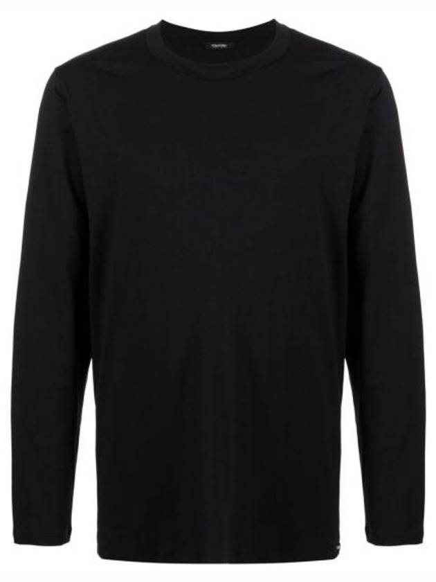 Crew Neck Cotton Modal Long Sleeve T-Shirt Black - TOM FORD - BALAAN 2