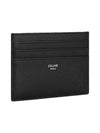 Grained Calfskin Large Card Wallet Black - CELINE - BALAAN 3