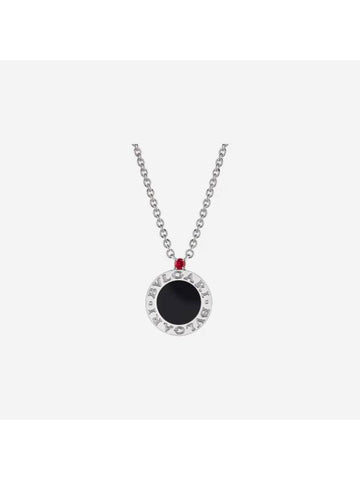 Save the Children Necklace Sterling Silver Onyx Ruby - BVLGARI - BALAAN 1