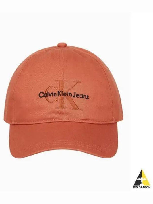 JEANS Men s Red Monogram Logo Embroidery Ball Cap K510061 GAN - CALVIN KLEIN - BALAAN 1