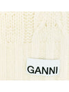 Logo Cable Knit Muffler White - GANNI - BALAAN 5