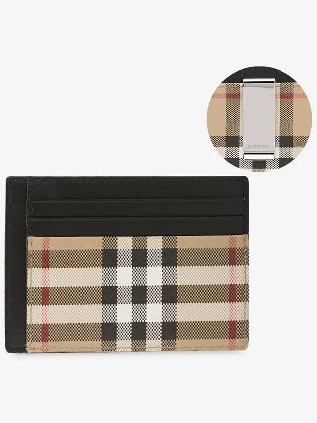 Vintage Check Money Clip Card Wallet Archive Beige - BURBERRY - BALAAN 3