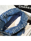 22 Bag Workshop Denim Small Two Lettering Fringe Blue - CHANEL - BALAAN 3