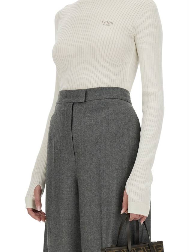 WOOL AND SILK SWEATER - FENDI - BALAAN 4