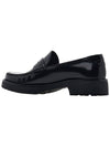 Women's Chunky Penny Slippers Smooth Leather Loafers Black - SAINT LAURENT - BALAAN 4