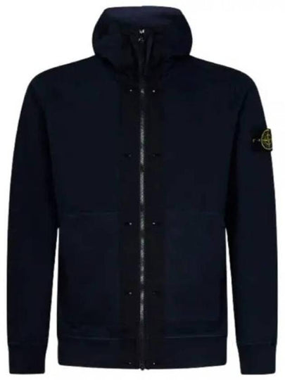 Wappen Patch Cotton Fleece Zip Up Hoodie Navy - STONE ISLAND - BALAAN 2