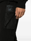 Stretch Fleece Mixed Cargo Track Pants Black - CP COMPANY - BALAAN 6