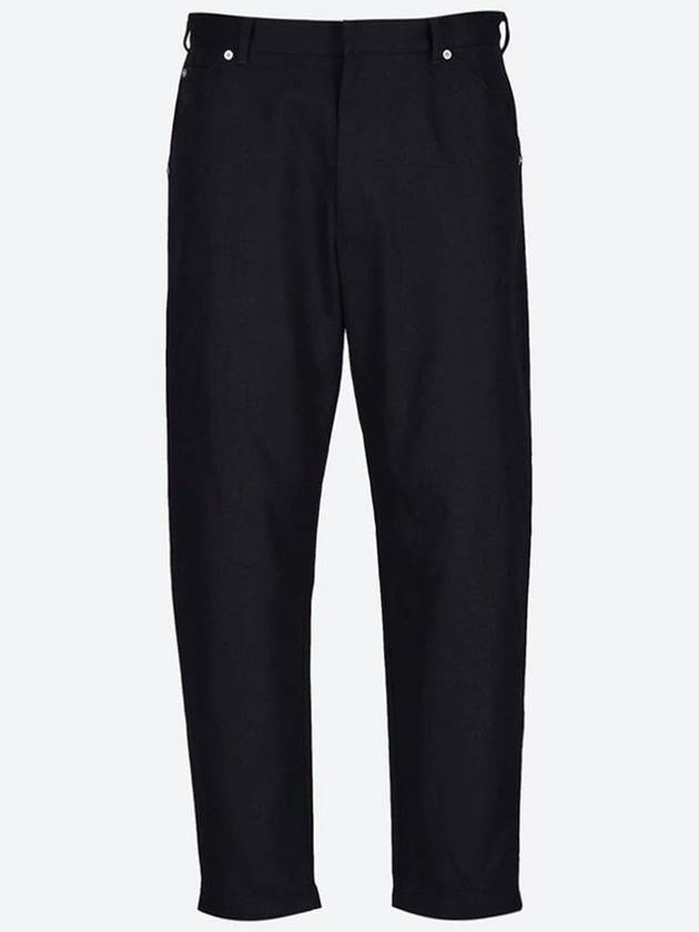 Triangle Logo Cotton Straight Pants Black - PRADA - BALAAN 2