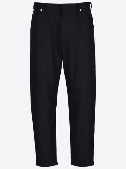 Triangle Logo Cotton Straight Pants Black - PRADA - BALAAN 2