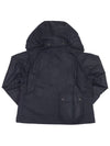 Speydale Wax Zip Up Hoodie Navy - BARBOUR - BALAAN 3