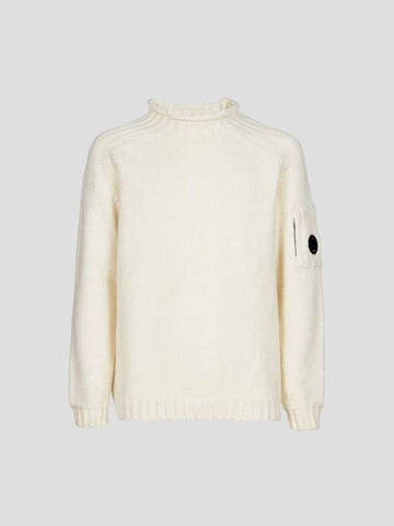 Cotton Nylon Knit Top White - CP COMPANY - BALAAN 1