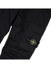 Stretch Cotton Gabardine Garment Dyed Cargo Straight Pants Black - STONE ISLAND - BALAAN 6