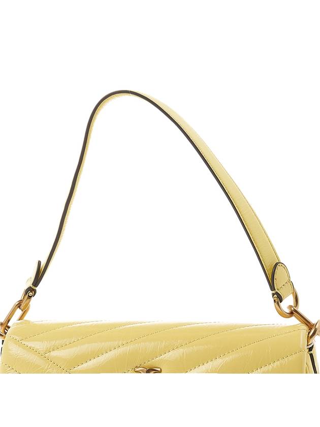 Kira Chevron Pendant Small Flap Shoulder Bag Vintage Lemon - TORY BURCH - BALAAN 9