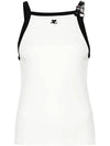 Buckle Contrast Sleeveless White - COURREGES - BALAAN 2