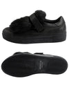 Fur Panel Low-Top Sneakers Black - MONCLER - BALAAN 4