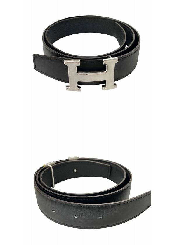 H Buckle 32MM Reversible Leather Belt Black - HERMES - BALAAN 5