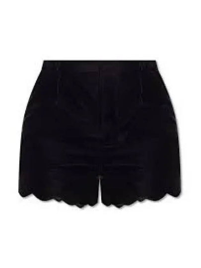 Viscose Velvet Shorts Black - SAINT LAURENT - BALAAN 2