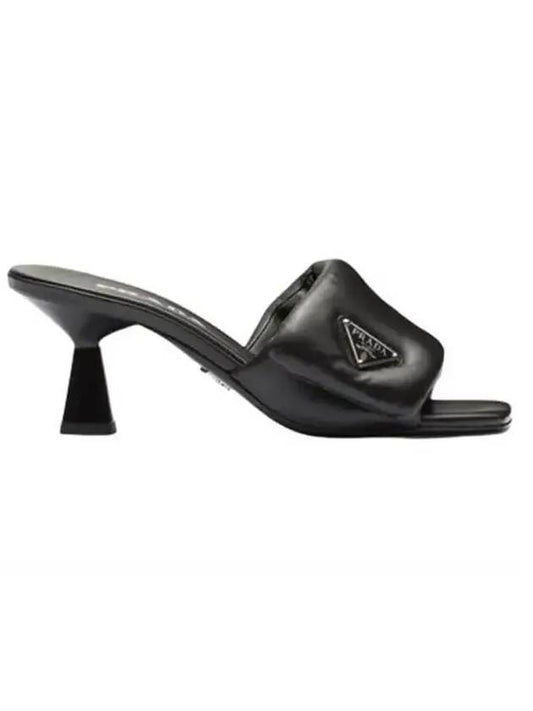 soft padded nappa sandals heel black - PRADA - BALAAN 1